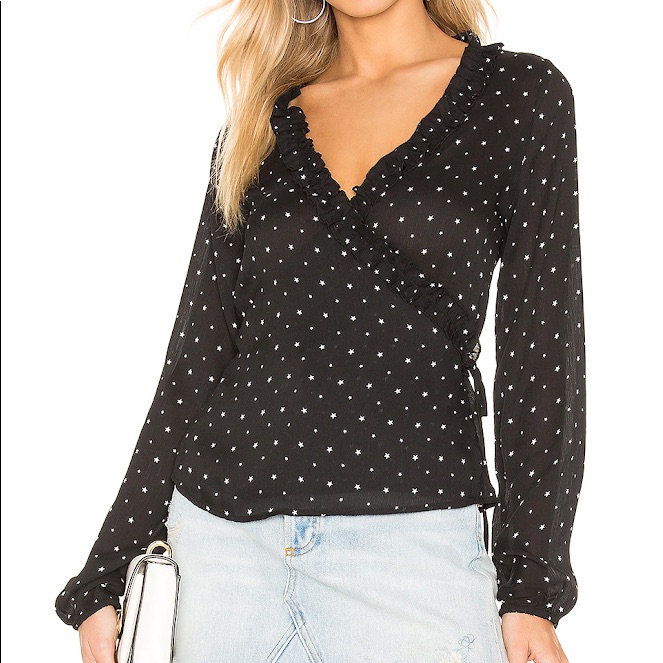 Nwot Superdown Black And White Mireia Wrap Top